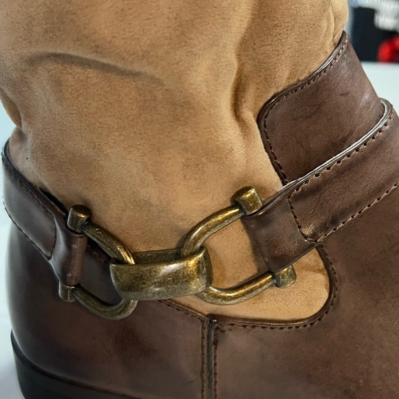 Mootsies Tootsies Knee High Two Toned Brown riding Boots size 7.5M - Picture 9 of 12